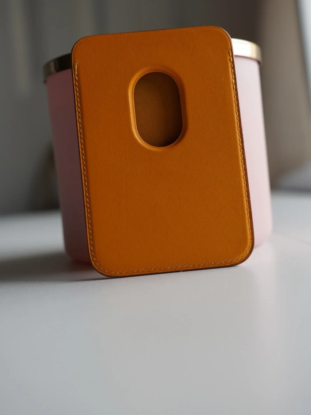 Apple Leather MagSafe Card Sleeve - Yellow/Golden/ Mustard